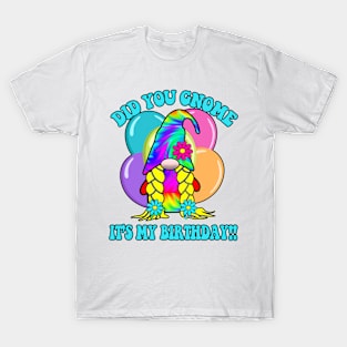 Girl Birthday Gnomes Did you Gnome it's my Birthday T-Shirt